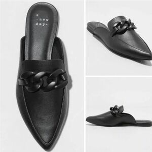 A New Day Amber Slip-On Mule Flats with Memory Foam Insole Color Cream.